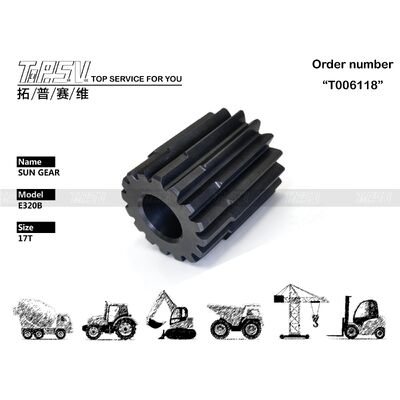 7Y-1430 High Precision E320C Excavator Travel 2 Stage Sun Gear met hydraulische motor aandrijving en planetaire reducer