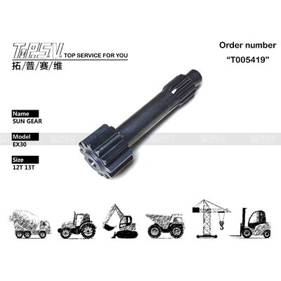 EX30 Graafmachine Reizen 1 Stage Sun Gear Onderdelen voor Travel Drive Graafmachine Reserveonderdelen